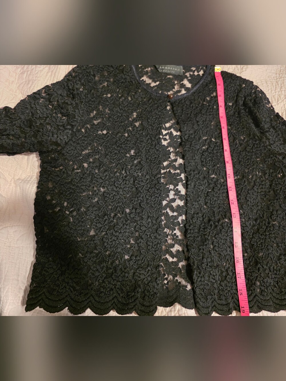 Black Lace Cardigan Size M - Picture 4 of 6
